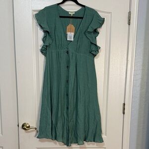 Kori Ruffle Sleeve Midi Dress